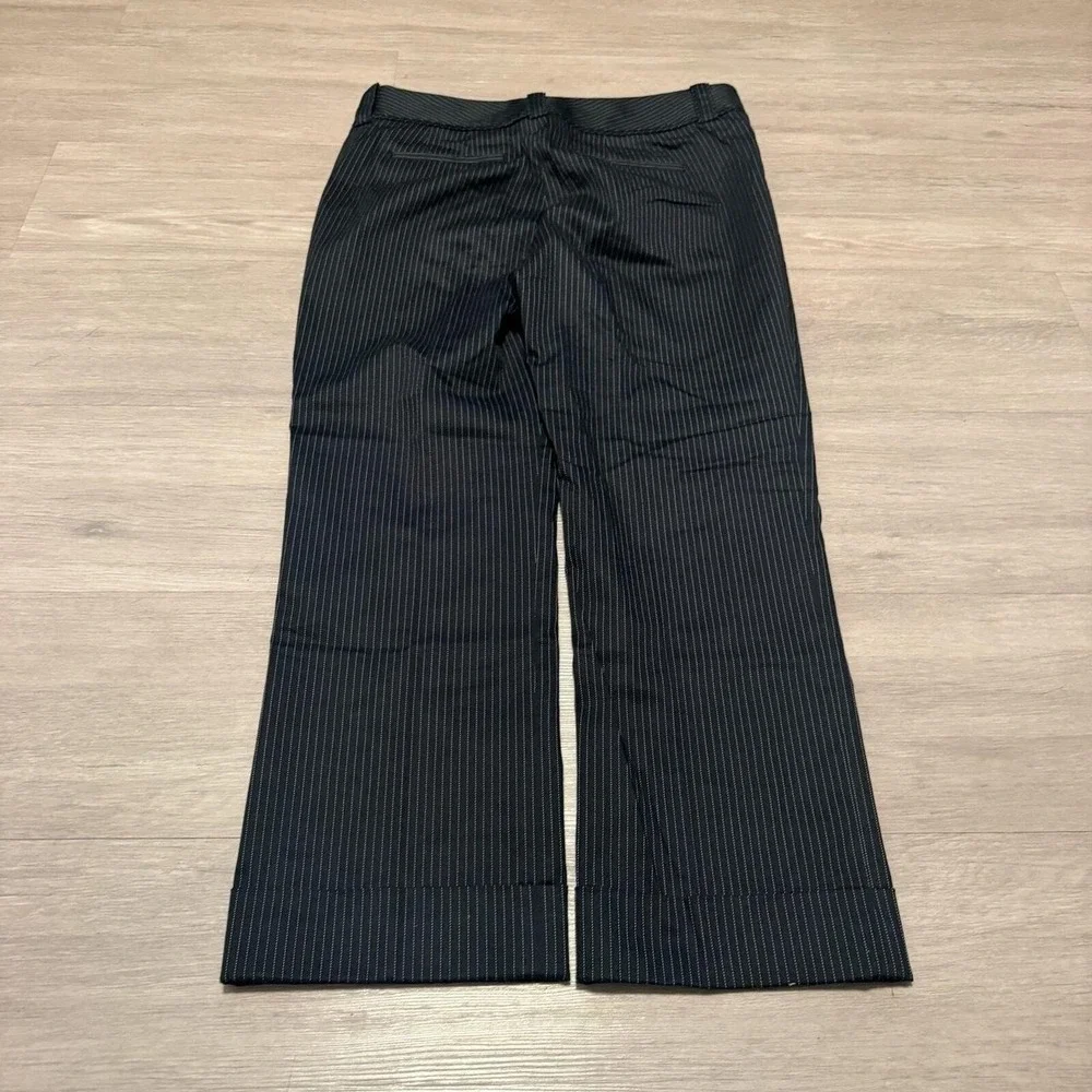 30x27 Black Pinstripe Straight Wide Leg Dress Pants Y2K Grunge